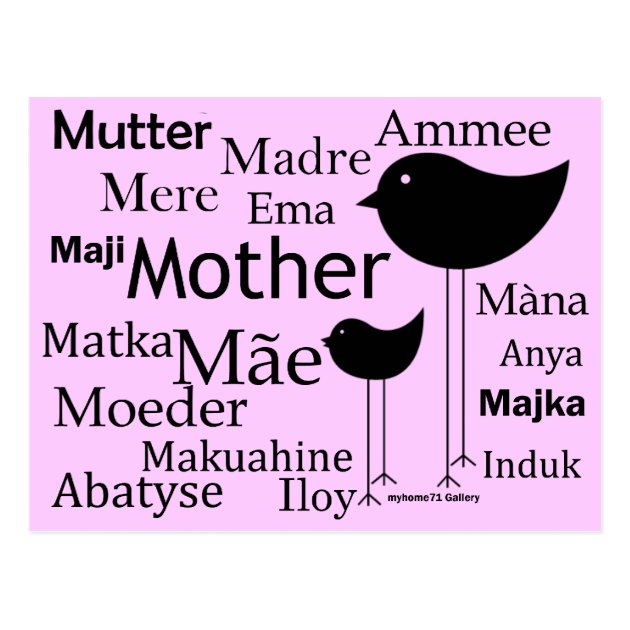 Mother In Different Languages Postcard Zazzle   Mother In Different Languages Postcard R886c34396423420da5fe5ec662964b4f Vgbaq 8byvr 630 