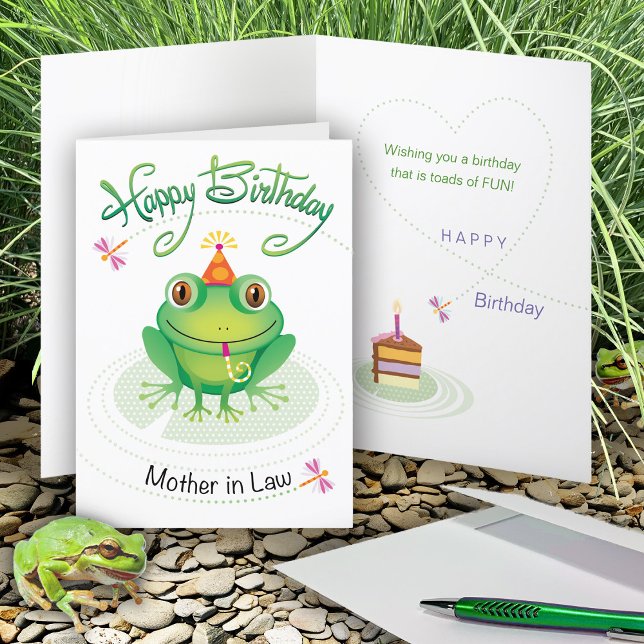 Mother in Law Birthday Frog Having Toads Of Fun Card (Creator Uploaded)