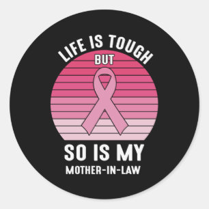 Mother In Law Family Matching Breast Cancer Gift Classic Round Sticker