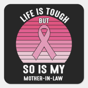 Mother In Law Family Matching Breast Cancer Gift Square Sticker