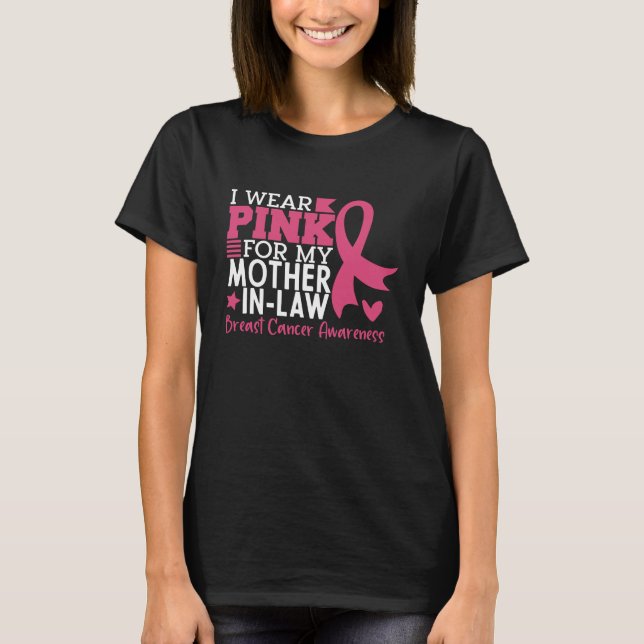 Mother In Law Family Matching Breast Cancer Gift T-Shirt (Front)