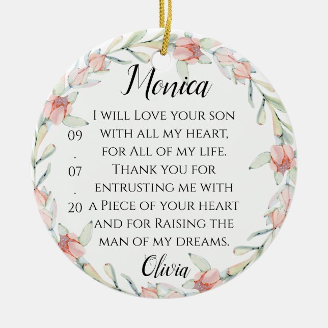 Mother In Law Gift Ceramic Ornament (Front)