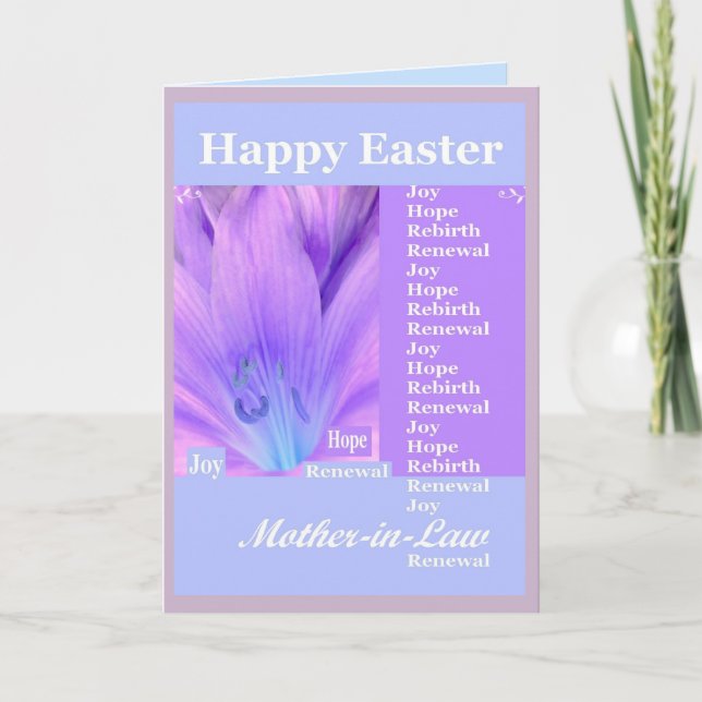 MOTHER-IN-LAW - Happy Easter with Lily Holiday Card (Front)