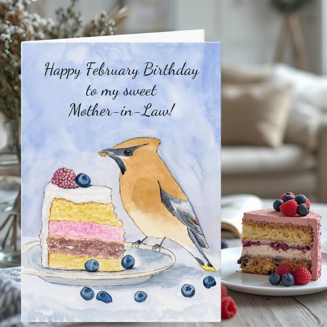 Mother in Law Happy February Birthday Bird Card (Creator Uploaded)