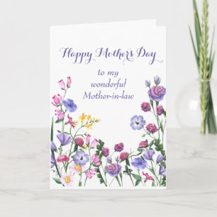 Mother-in-law Happy Mother's Day Colourful Garden Holiday Card