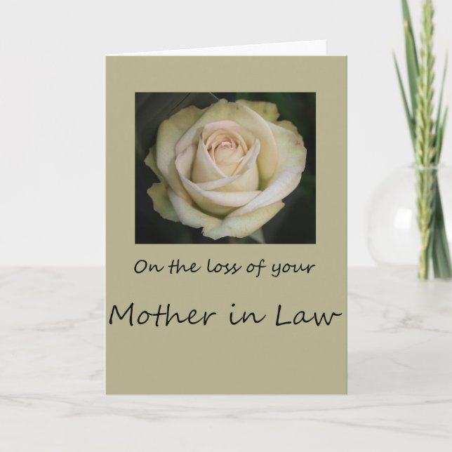 Mother in Law  loss Rose sympathy Card (Front)