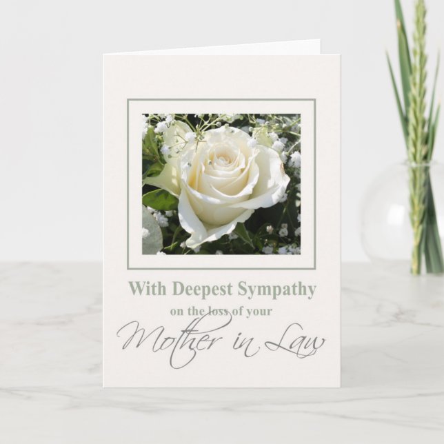 Mother in Law  loss Rose sympathy Card (Front)