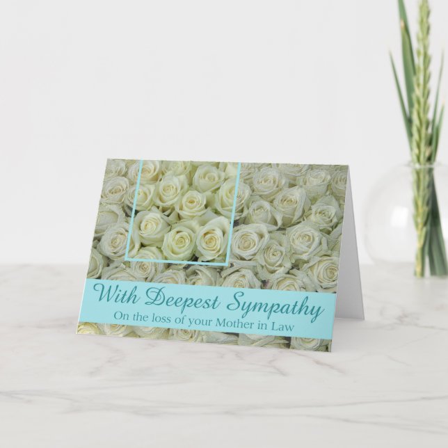 Mother in Law  loss Rose sympathy Card (Front)