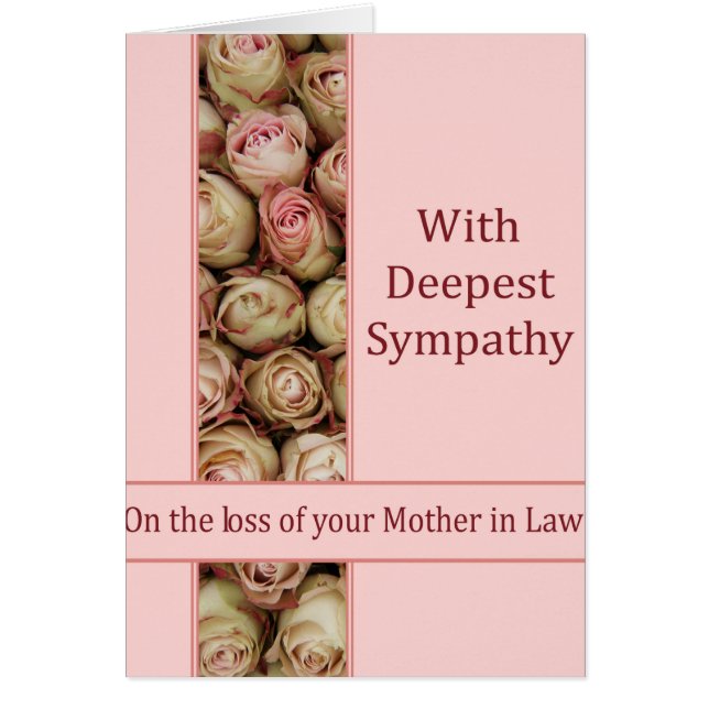 Mother in Law  loss Rose sympathy Card (Front)