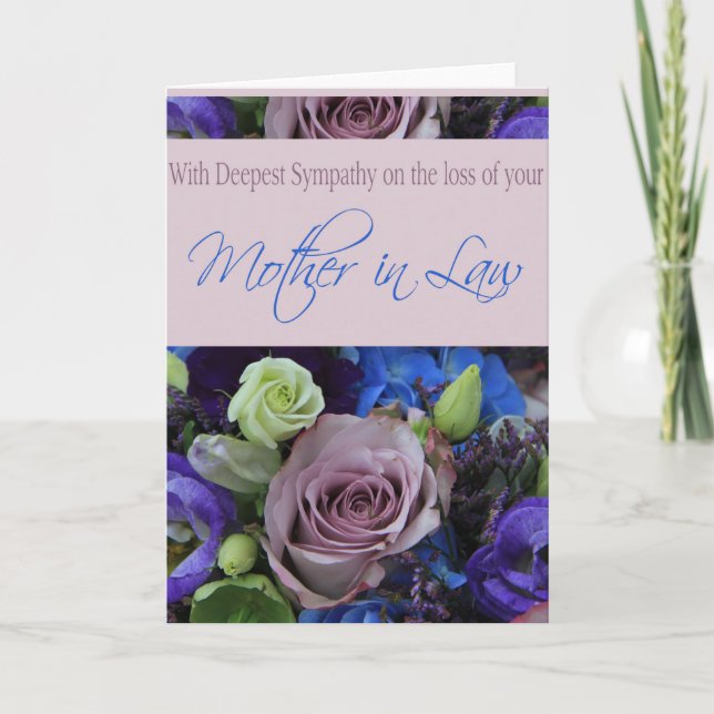 Mother in Law  loss Rose sympathy Card (Front)