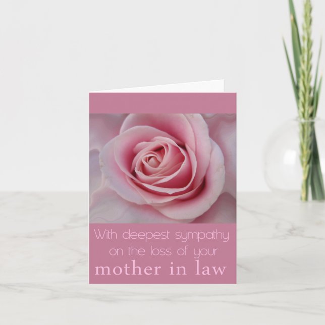 Mother in Law  loss Rose sympathy Card (Front)