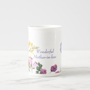 Mother-in-law  Mother's Day Colourful Garden  Bone China Mug