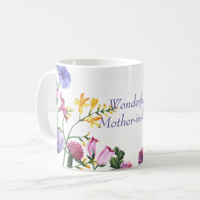 Mother-in-law  Mother's Day Colourful Garden  Coffee Mug (Front Left)