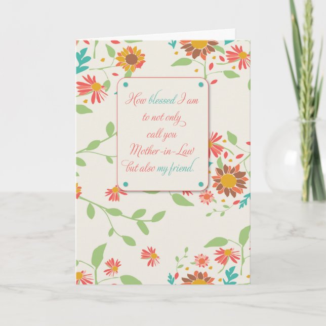 Mother-in-Law Mother's Day, Religious, Sunflowers Card (Front)