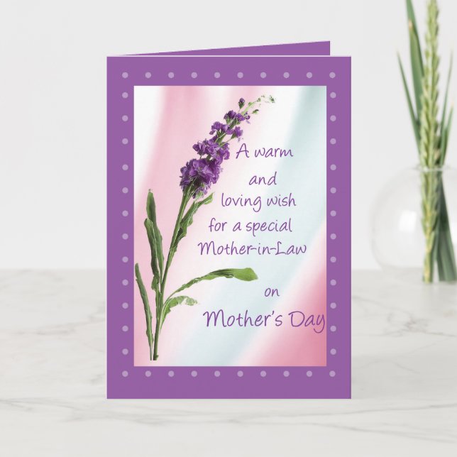 Mother-in-Law, Mother's Day, Religious, Wildflower Card (Front)
