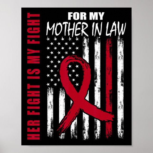 Mother In Law Multiple Myeloma Awareness American  Poster (Front)