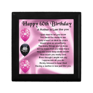 Mother in Law Poem - 60th Birthday Gift Box