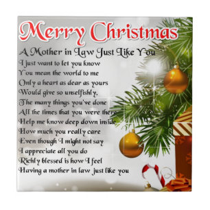 Mother in Law Poem - Christmas design Tile
