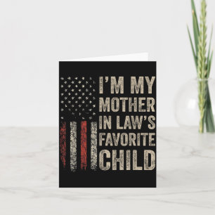 Mother In Laws Favourite Child Funny Family Usa Card