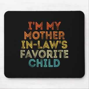 Mother in Laws Favourite Child Funny Parent Retro Mouse Mat