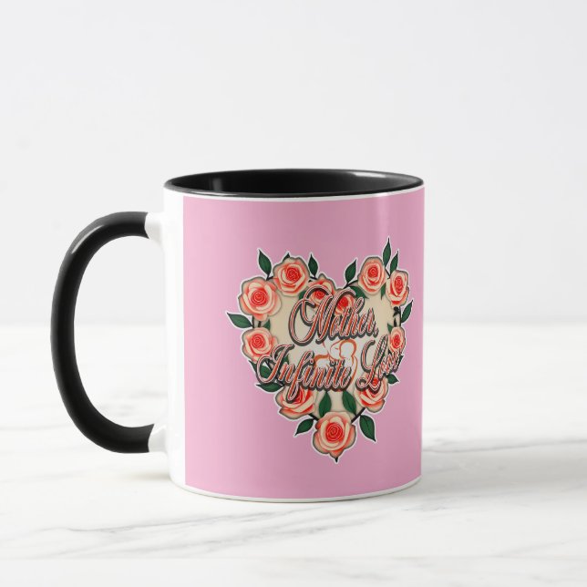 Mother Infinite Love – Floral Typography Mug (Left)