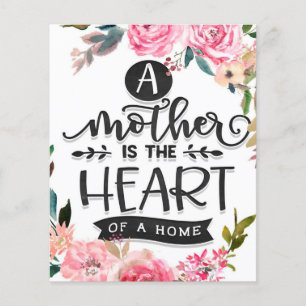 Mother is heart of a home Gift, Mum Birthday Gift Flyer