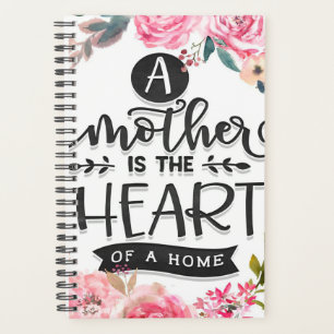 Mother is heart of a home Gift, Mum Birthday Gift Planner