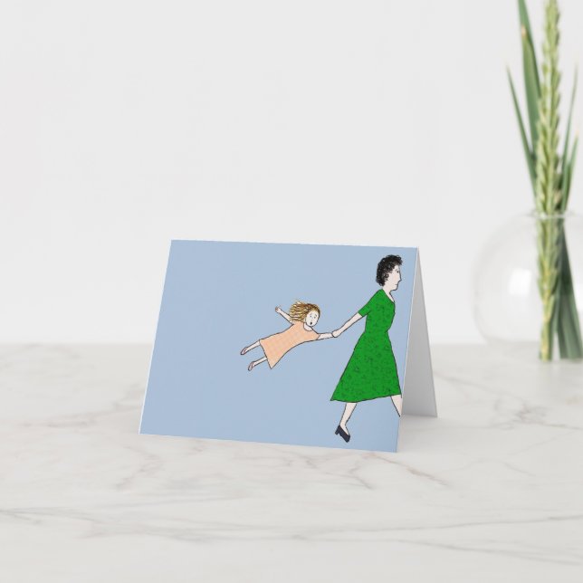 Mother is in a Hurry Note Card (Front)