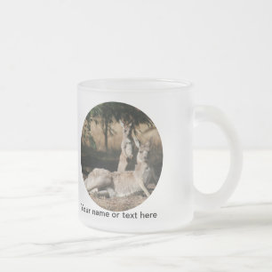 Mother Kangaroo and Baby Joey Frosted Glass Coffee Mug