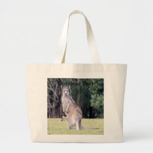Mother Kangaroo with Baby Joey in Her Pouch Large Tote Bag