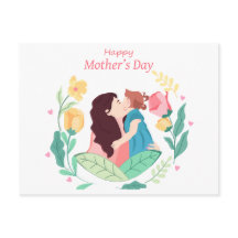 Mother  kisses daughter against background of flow