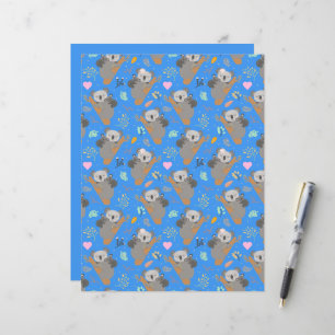 Mother Koala and Baby Scrapbook Paper