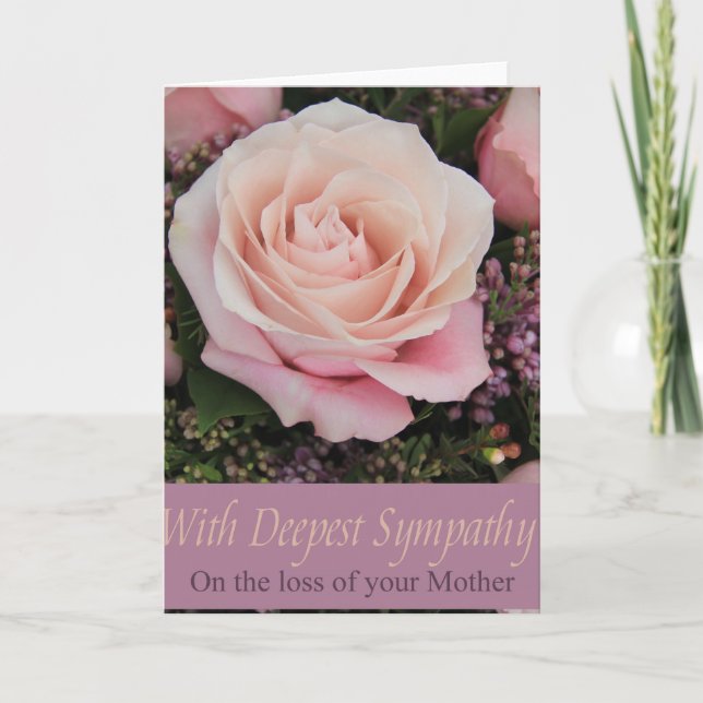 Mother loss Rose sympathy Card (Front)