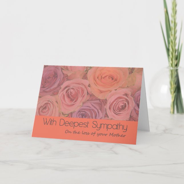 Mother loss Rose sympathy Card (Front)