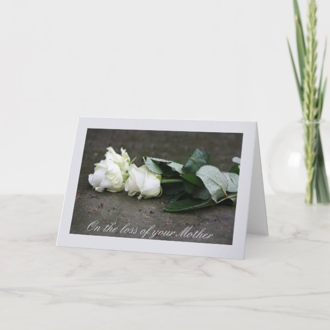 Mother loss Rose sympathy Card (Front)