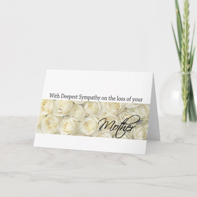 Mother loss Rose sympathy Card (Front)