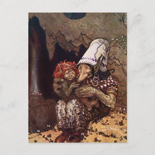 “Mother Love” by John Bauer Postcard (Front)