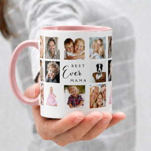Mother mama photo collage pink mug