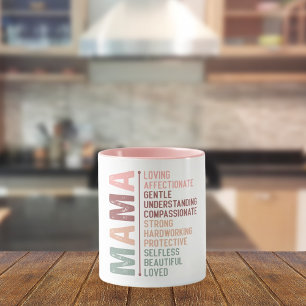 Mother mama word art love pink mug