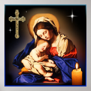Mother Mary and Baby Jesus Poster