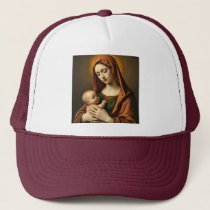 Mother Mary and Baby Jesus Trucker Hat