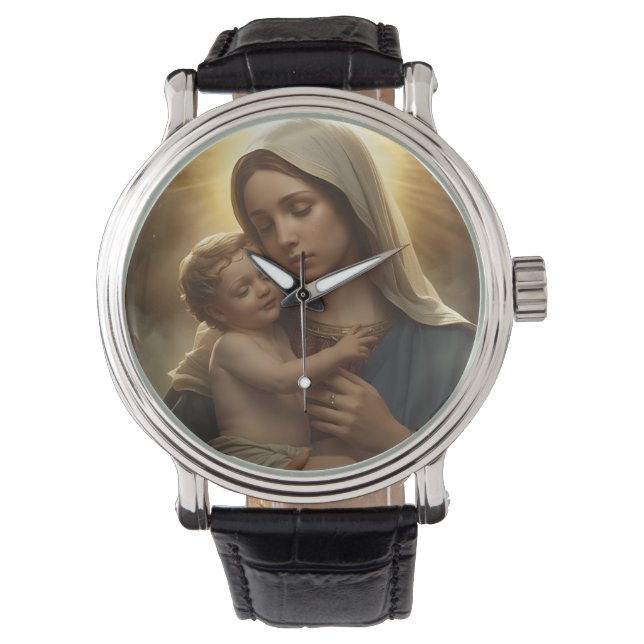 Mother Mary and Child Jesus Watch eWatch Watch (Front)