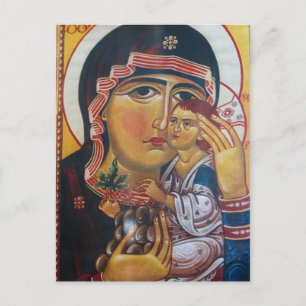 Mother Mary And Jesus Art Postcard