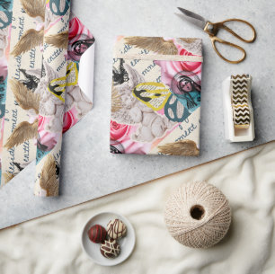 Mother Mary Angel Themed Feminine Spiritual Design Wrapping Paper