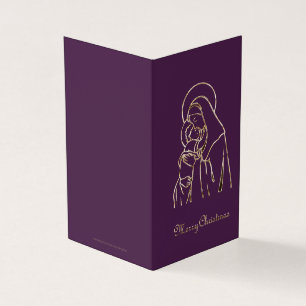 Mother Mary Baby Jesus Christ Purple and Gold Business Card