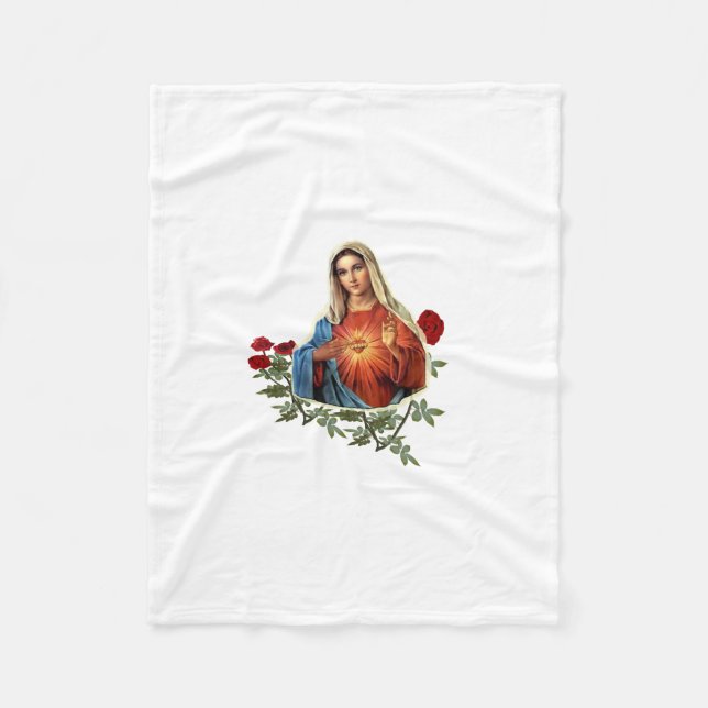 Mother MAry Fleece Blanket (Front)