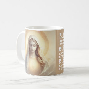 Mother Mary In Soft White Tones Coffee Mug