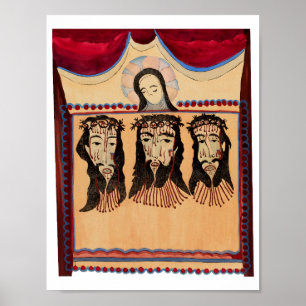 Mother Mary Jesus Christ Thorn Crown art Painting Poster