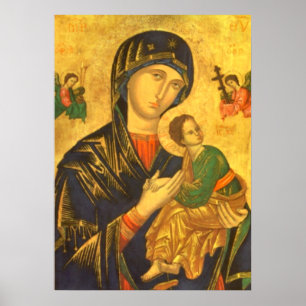 Mother Mary Madonna & Child Baby Jesus Poster
