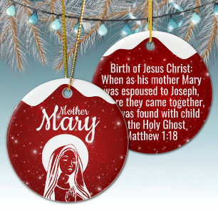 Mother Mary Matthew 1:18 Holy Ghost Passage  ⛪️ 🎄 Ceramic Tree Decoration